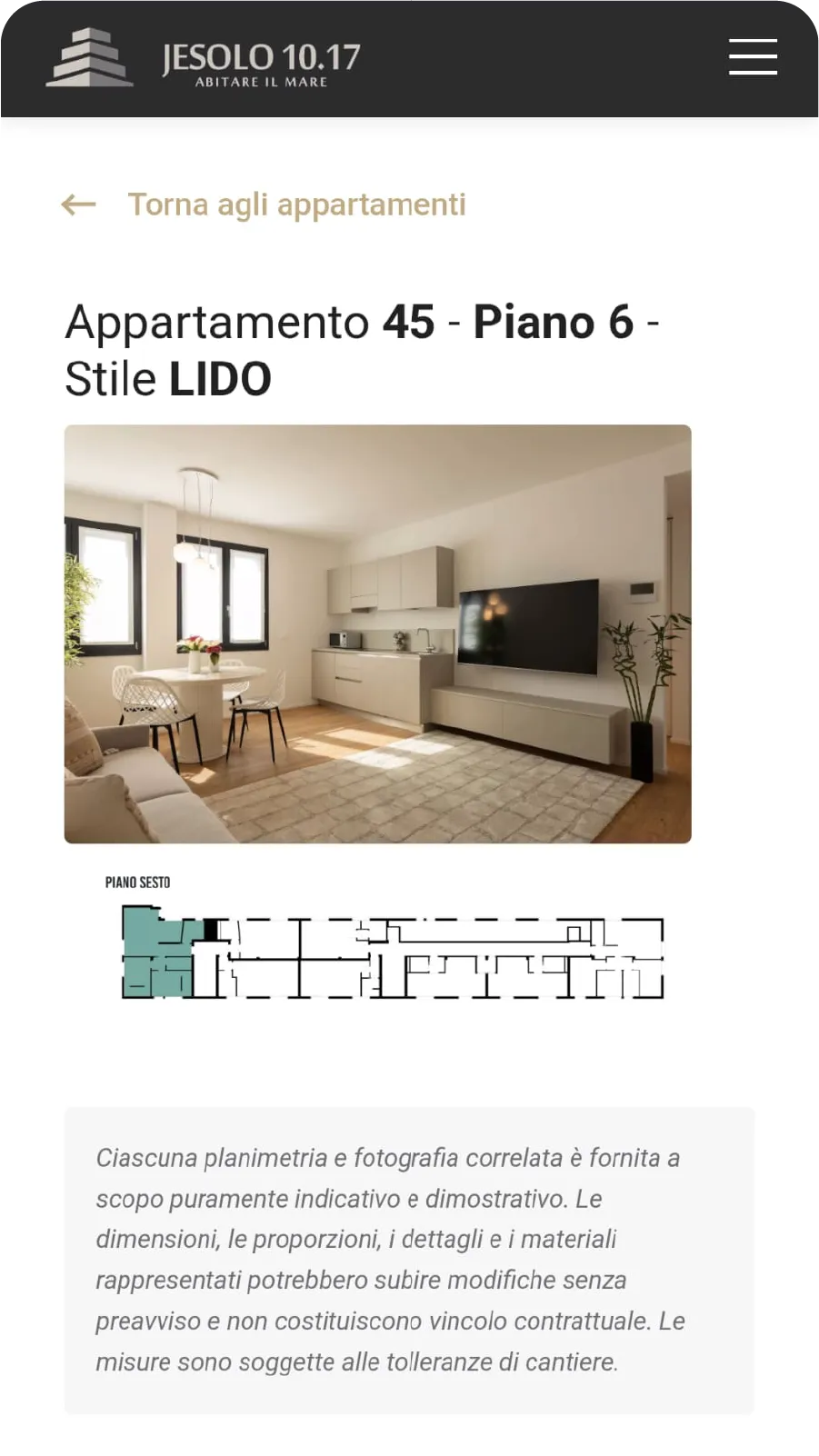 Restyling sito web per progetto residenziale d'eccellenza a Jesolo Veneto